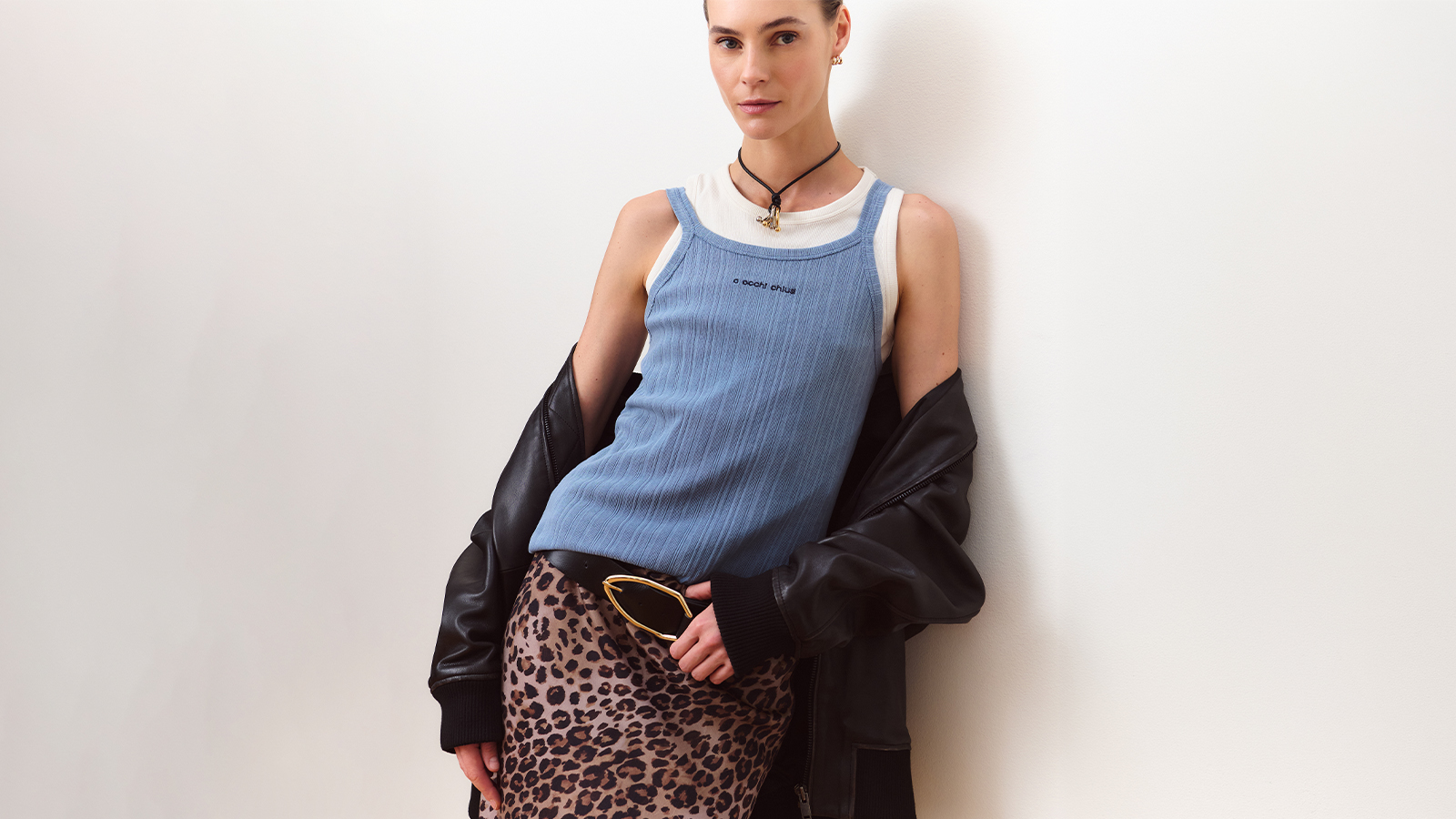 Jersey-Top in Délavé-Optik