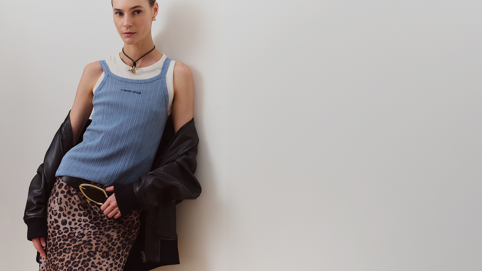 Jersey-Top in Délavé-Optik