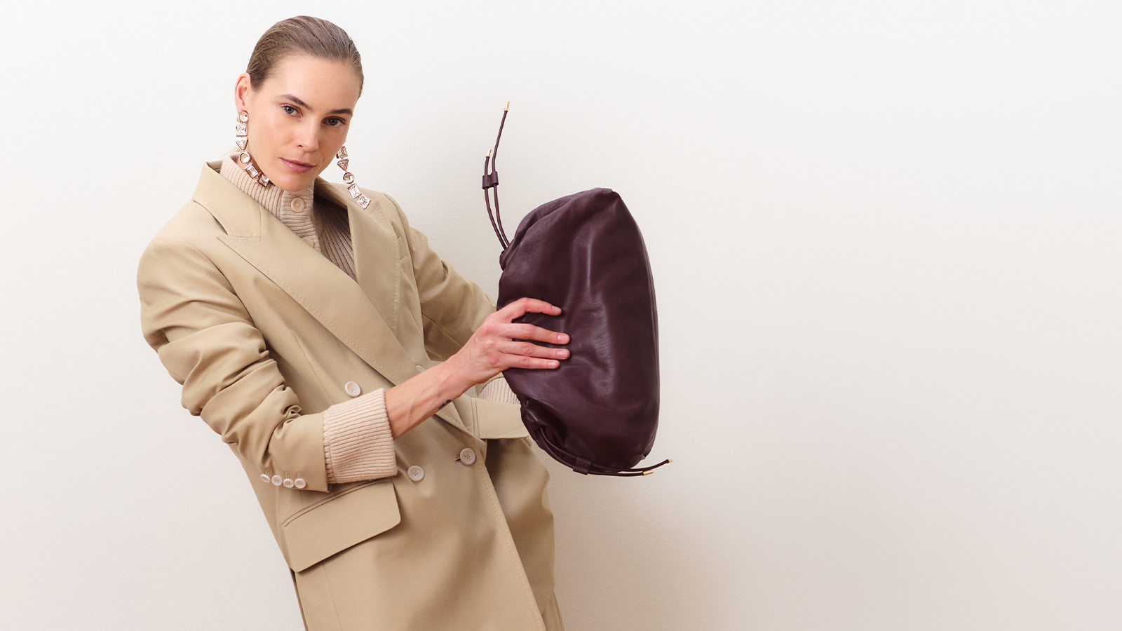 Zweireihiger Blazer aus Stretch-Canvas