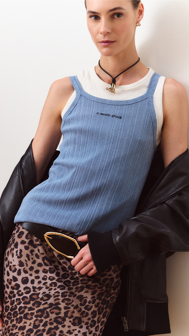 Jersey-Top in Délavé-Optik